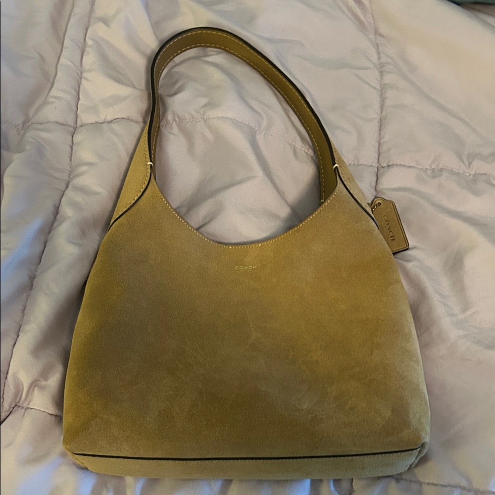 Coach Brooklyn Medium size 28 in Sand Suede Shoulder Bag- NWOT